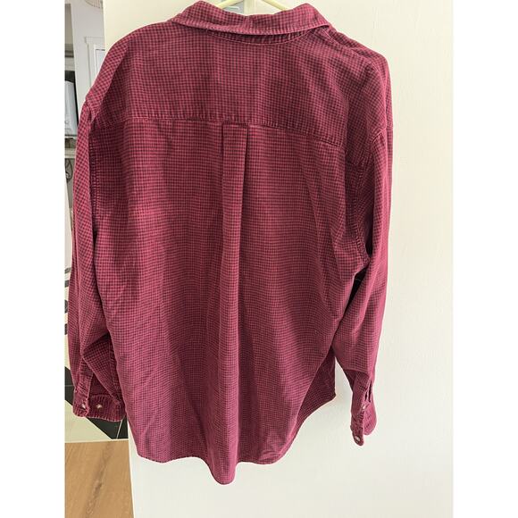 Eddie Bauer Mens L Cotton Corduroy Checked Shirt Button Up Casual Fall/Winter - Picture 6 of 6